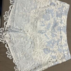 English Factory Floral Lace White Shorts